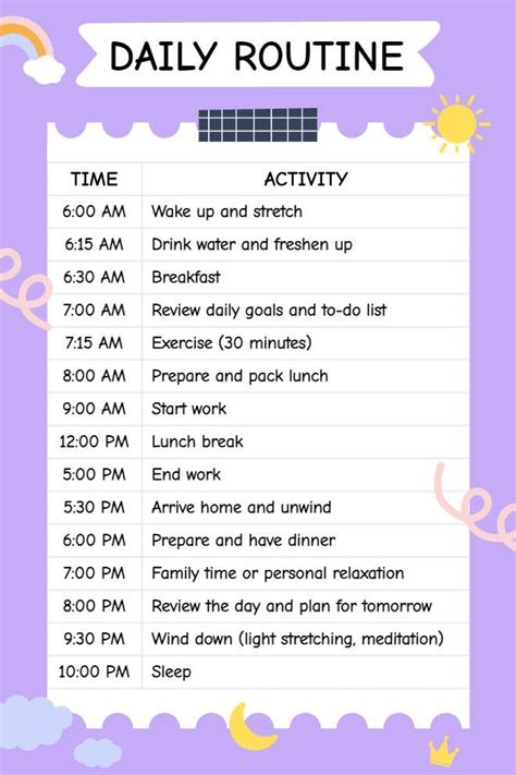 Image result for Daily Routine Planner