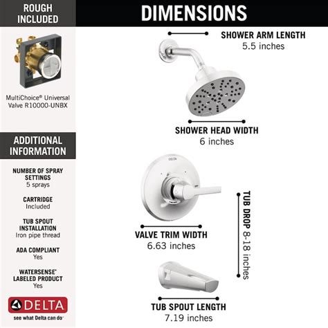 Shop Delta Galoen Lumicoat H2OKinetic Chrome Tub Shower Faucet with ...