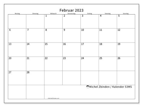 Resultado de imagen de kalender 2023 februar drucken