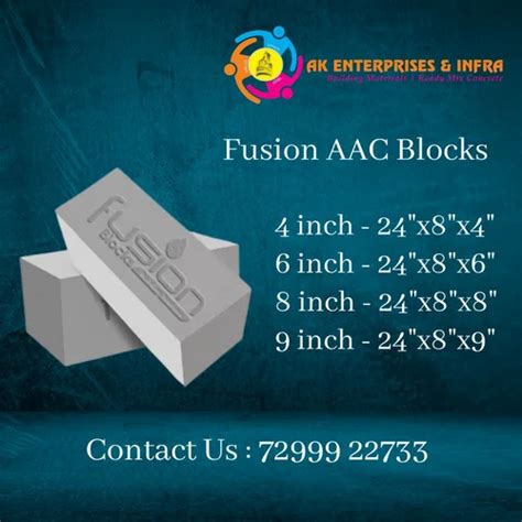 Autoclaved Aerated Concrete Block - Fusion 4 inch Blocks Trader ...