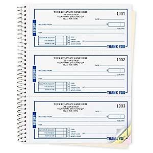 CheckSimple Payment Receipt Forms - Customized 3-Per-Page Wire-Bound ...