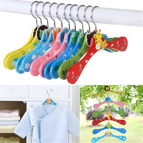 VASTRA Colorful Cartoon Animal Children Hanger Infant Kids Wooden Coat ...