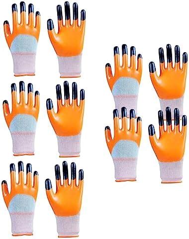 FORTUNER 5 Pairs Latex Coated Safety Gloves for Men Industrial Gloves ...
