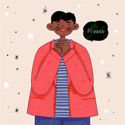 Premium Vector | Hand drawn please illustration