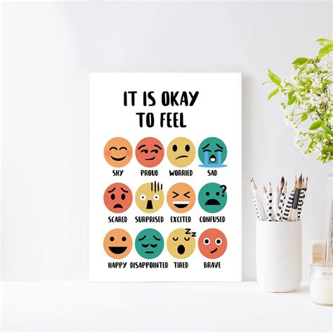 Buy It Is Okay To Feel Canvas Wall Art-Positive Quote Canvas Framed ...