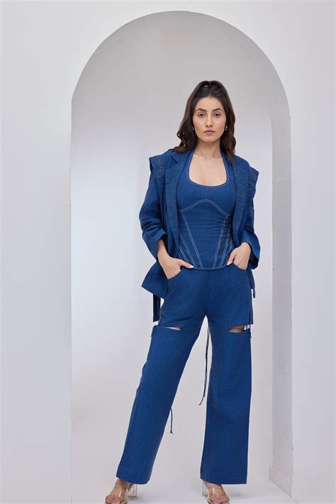 Alyssa Denim Blue Blazer Style – Modau