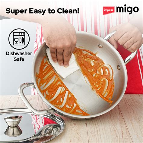 Impex TKF 2422 Migo 3-Piece SS Triply Cookware Set with Kadai, Fry Pan ...