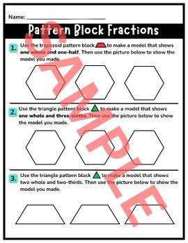 Image result for Pattern Block Fractions
