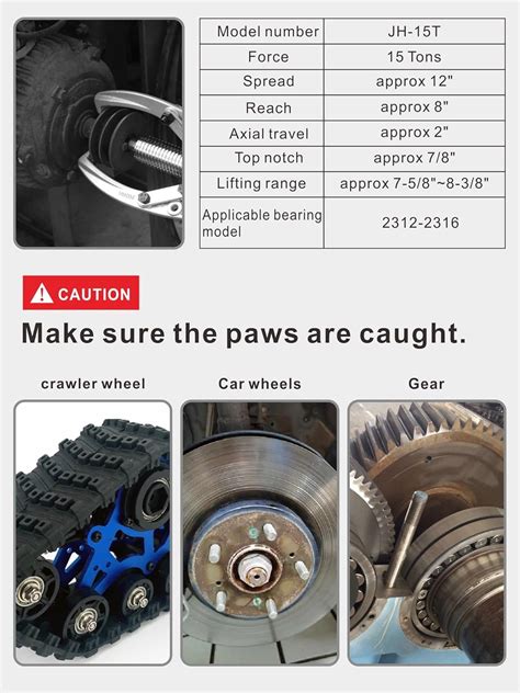 Buy AMZCNC Hydraulic Gear Puller 15 Ton Max. Capacity Hydraulic Puller ...