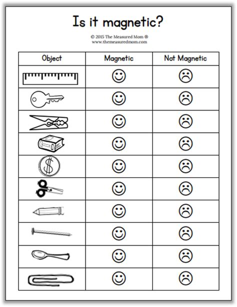Image result for Printable Magnet Worksheet