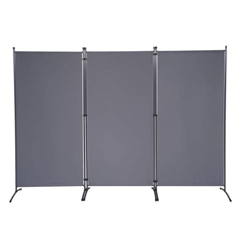 Buy 3 Panel Folding Privacy Screens, 6 FT Tall Wall Divider with Metal ...