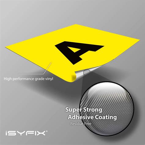 Buy iSYFIX Letters Vinyl Stickers - A to Z, 3-inch, 4 Sets - Yellow ...