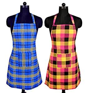 Buy Switchon Polycotton Waterproof Checkered Apron Free size, Multi ...