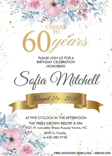 Template For 60Th Birthday Invitation at Darcy Sunderland blog