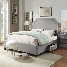 Image result for Upholstered Queen Bed with Drawers
