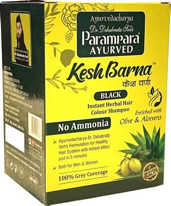 Parampara Ayurved Kesh Barna Natural Black Hair Colour Shampoo in Just ...