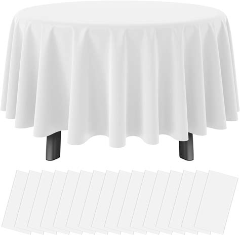 Amazon.com: Cozy Luxe Home 12-Pack White Round Paper Tablecloths - 82in ...