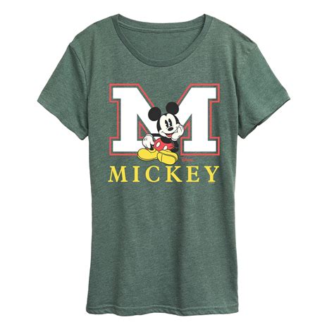 Disney - Mickey M Block Letter - Women's Short Sleeve Graphic T-Shirt ...