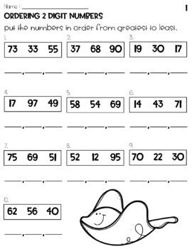 Image result for Two Didgit Numbers Ordering