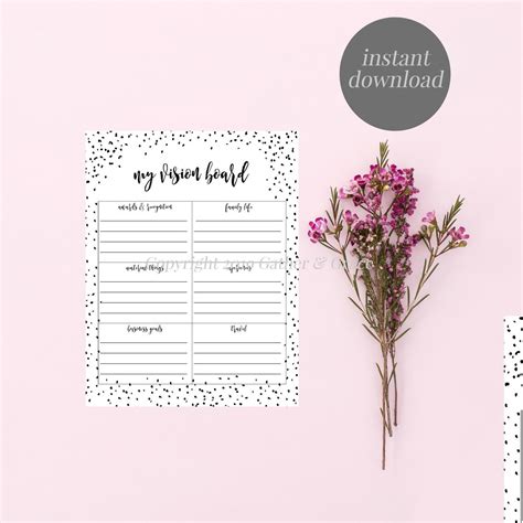 Image result for Vision Board Checklist Excel Example