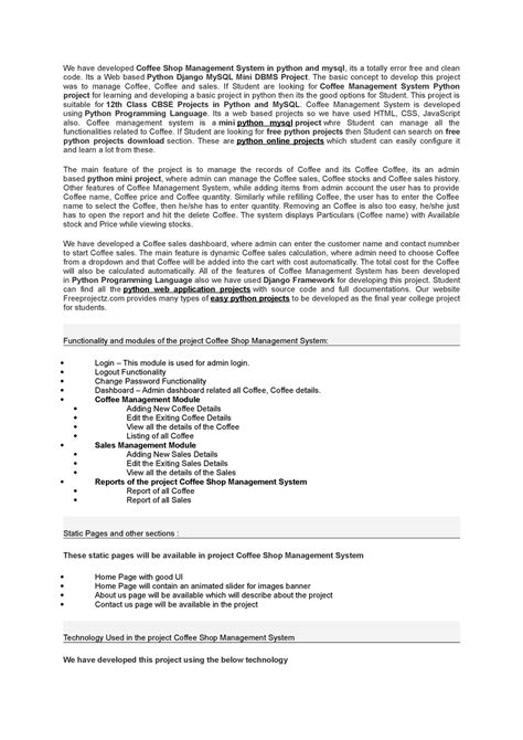 Coffe shop management system - We have developed Coffee Shop Management ...