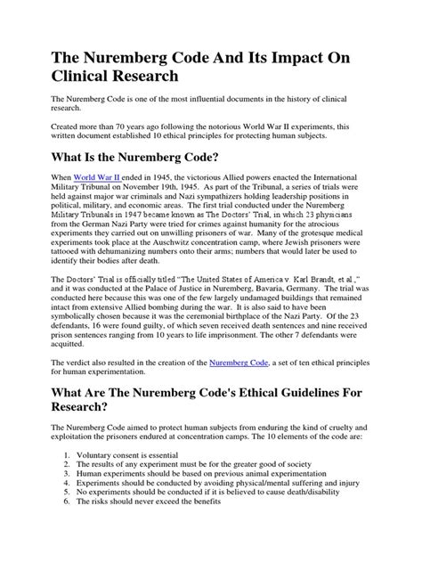 Image result for Code Nuremberg Explication