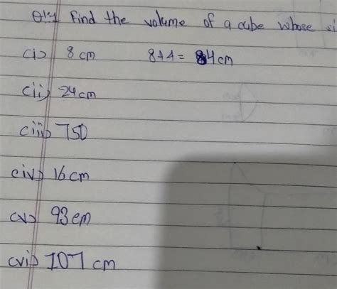 find the volume of a cube whose side is - Brainly.in