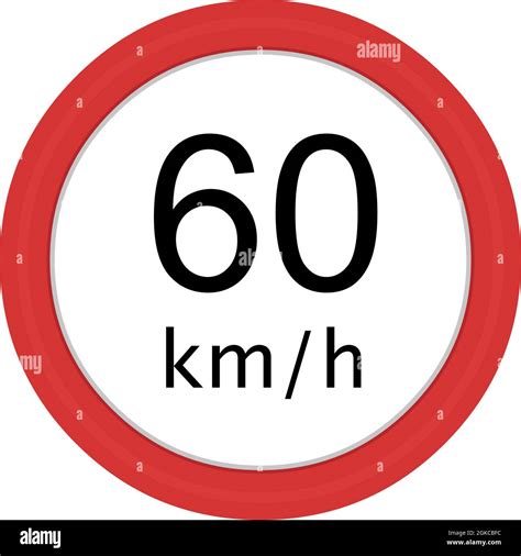 Vector illustration traffic sign of maximum speed 60 kilometers per ...