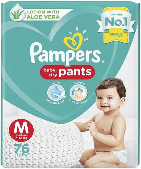 Pampers Medium size baby diapers (MD), 76 Count, Anti Rash diapers ...