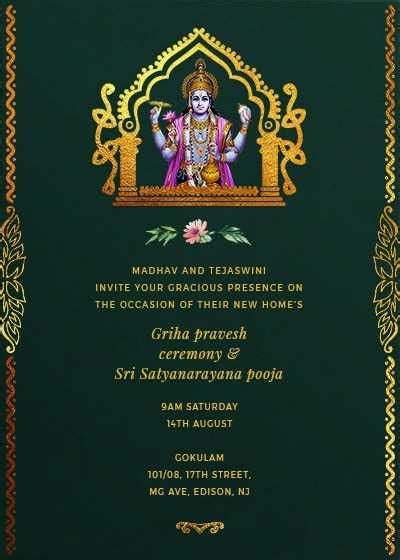 Satyanarayan Pooja Invitation Message - Ideas for Warm and Welcoming ...