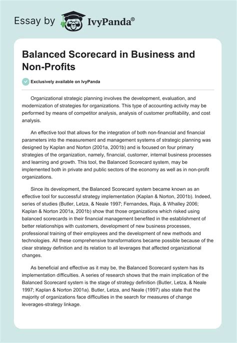 Balanced Scorecard Examples for Non Profits 的图像结果