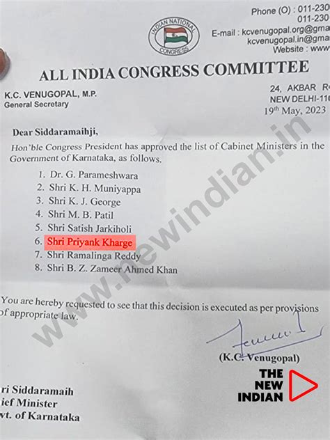 Not CM Sidda, 'father' Kharge signs off on son Priyank's cabinet post ...