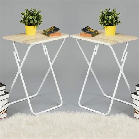 Buy CozyCasa TV Tray Table Set of 2, Small Foldable Table Folding TV ...