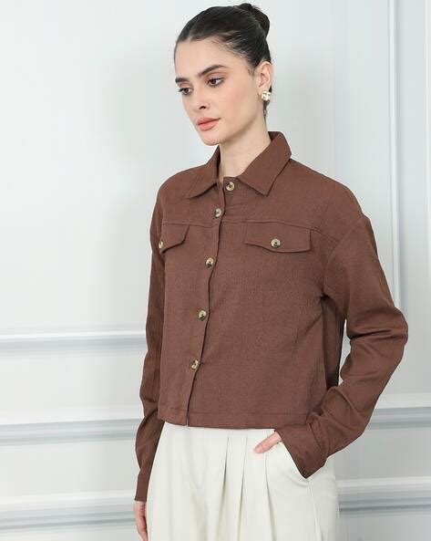Buy Brown Shirts for Women by Shein Online | sheinindia.in