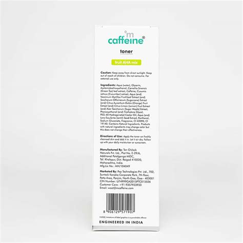Buy MCAFFEINE TONER WITH FRUIT AHA MIX & GREEN TEA Online & Get Upto 60 ...