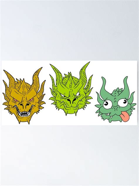 "3 Dragons Meme" Poster for Sale by HipMadeArt | Redbubble