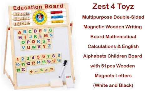 Zest 4 Toyz Multipurpose Double-Sided Magnetic Wooden Writing Board ...