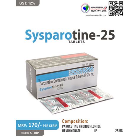 SYSPAROTINE 25 Tablets Human Biolife India Pvt. Ltd.