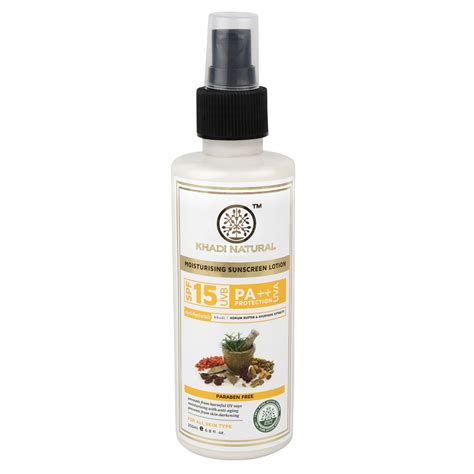 Buy KHADI NATURAL Moisturising Sunscreen Lotion - SPF 15 Pa++, 200ml ...