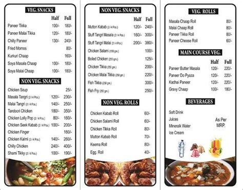 Menu at New hansraj snacks corner, Meerut