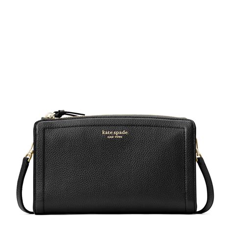 Kate Spade Knott Pebbled Leather Small Crossbody Handbag in Black | Lyst