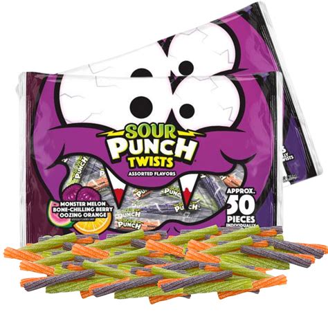 Sour Punch Twists Assorted Flavors Halloween Themed Candies Bag ...