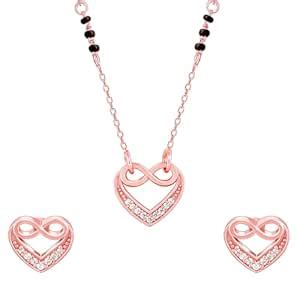 GIVA 925 Silver Rose Gold Infinite Love In Heart Set| Gifts for Women ...