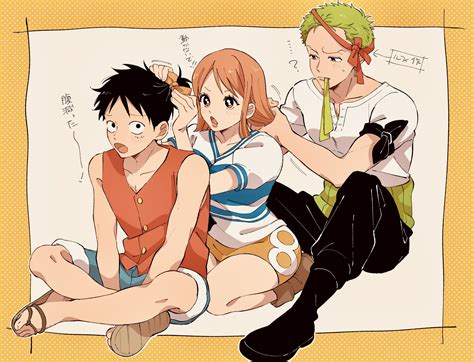nami, monkey d. luffy, and roronoa zoro (one piece) drawn by ten05612 ...