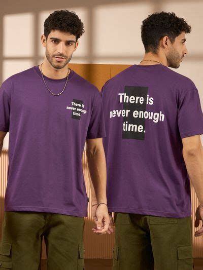 Buy Motivational Violet Printed Oversized T-shirt for men Online in ...