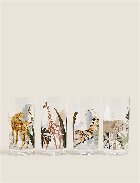 Buy Set of 4 Jungle Picnic Highballs at Marks & Spencer