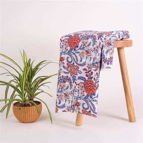 Dmaasa- Red Floral Print Jaipur Cotton Material Online – DMAASA