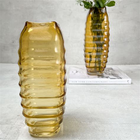 Buy Caylee Amber Glass Vase (Small) - Home Artisan