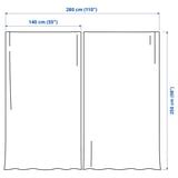 LENDA curtains with tie-backs, 1 pair, off-white/with heading tape ...