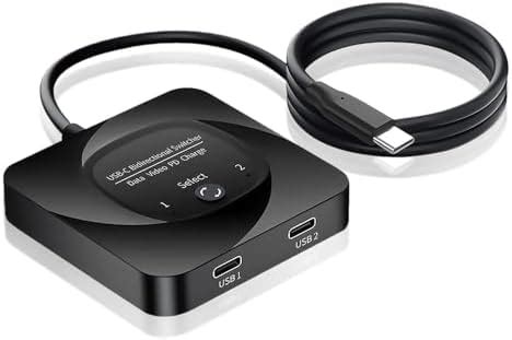 ETZIN USB C Switch,2 in 1 Output Bi Direction USB C Switch,8K at 60Hz ...